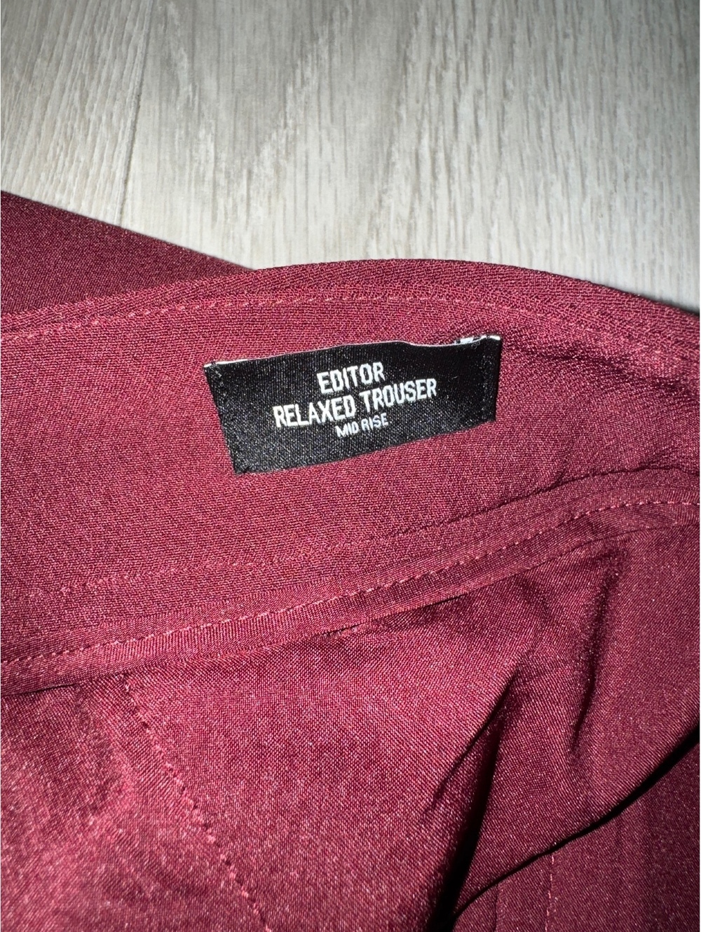 Women’s Express Burgundy Mid Rise Relaxed Trousers Size 14 - Picture 4 of 6